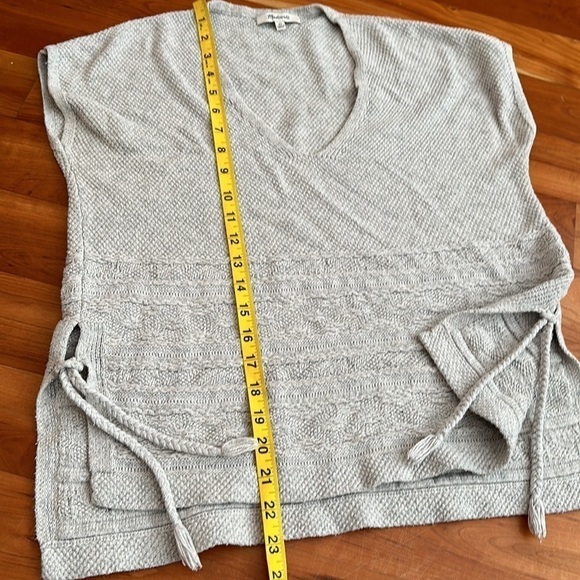 Madewell Gray Oversized Sailport Sweater Vest Tunic Top neutral grey side ties - Picture 6 of 7